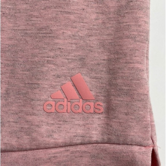 Adidas Pink Heathered Crewneck Sweatshirt with Thumbholes Size MEDIUM - Picture 6 of 9